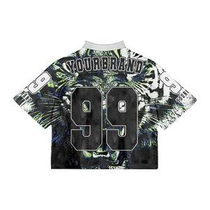 Custom Quick Dry v Neck Print Retro Jersey Football Oversized Boxy T-shirt <b>Men</b> Basketball Crop Mesh Soccer Jersey - Product Image 5