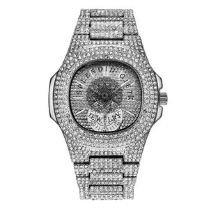 Reloj Unisex de Lujo con Caja Plateada y Moissanita, Movimiento Analógico de Cuarzo ETA, Esfera de Cristal de Zafiro de 28 mm, Cierre Oculto, Listo para Bodas - Product Image 3