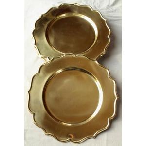 Platos y vajilla dorados de 13 pulgadas, platos base de latón para bodas, aptos para lavavajillas, platos de alta calidad para servir alimentos, suministros para eventos - Product Image 2