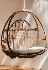 Nueva llegada al por mayor: Silla colgante de ratán hecha a mano, ecológica, de doble asiento, para resort y villa, de fabricante vietnamita. - Product Image 3