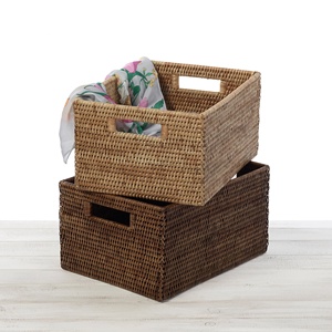 Cestas de almacenamiento de ratán hechas a mano, cesta para la ropa sucia, organización, decoración industrial para el hogar, almacenamiento - Product Image 4