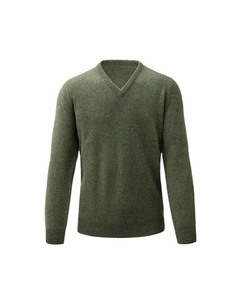 เสื้อสเวตเตอร์ไหมพรมแบบไม่มีสายรัดไหล่สำหรับผู้หญิง สีพื้น ยูนิเซ็กส์ ทรงหลวม สีเขียวฤดูหนาว ผ้าฝ้าย 100% แห้งเร็ว ความยาวครึ่งน่อง - Product Image 1