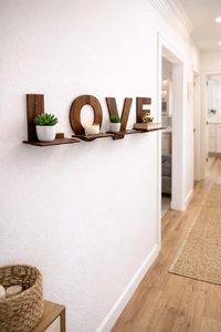 Love Wooden <b>Wall</b> <b>Shelf</b> Decorative Wooden <b>Floating</b> <b>Shelf</b> for Living Room Bedroom Home Decor - Product Image 2