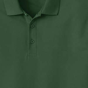 Camisa Polo Oxford de Manga Corta Verde Sólido para Hombre, Diseño Casual Tejido con Botones, Corte Regular - Product Image 5