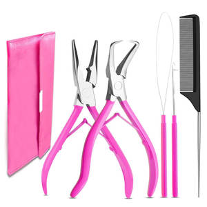 Kit d'outils professionnels pour extensions de cheveux, pinces en acier inoxydable, micro-anneaux en plastique, salon, domicile, Regal Impex - Product Image 1