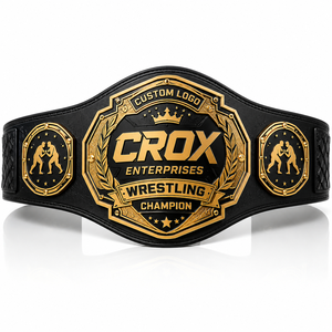Ceinture de championnat de lutte unisexe avec logo personnalisé, boucle en alliage noir et or, trophée sportif formel, longueur 1,2 m pour événements et présentations - Product Image 1