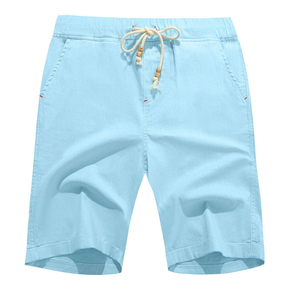 Shorts Bermuda Oxford pour Homme Couleur Unie avec Cordon de Serrage à la Taille et Poches Style Décontracté Taille Mi-Haute Tissu Respirant Tissé - Product Image 6