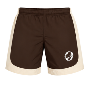 Shorts de sport neutres marron légers à séchage rapide avec taille élastique pour la course, l'entraînement et la gym – Bas de tenue personnalisés pour équipes - Product Image 1