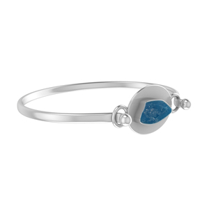 925 Sterling Silver Twister <b>Bracelet</b> Neon Apatite Gemstone Rough Shape Natural Bezel Setting Trendy Bangle Luxury BLAZELS Women - Product Image 1