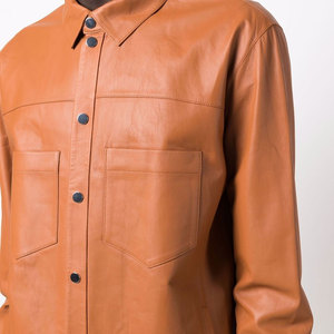 Elegant Casual Breathable Eco-Friendly Leather <b>Shirt</b> with Modern Styling and Practical Everyday Comfort Regular Sleeve Length - Product Image 6