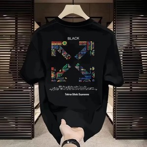 T-shirt en jersey de luxe 2026 à motif floral imprimé sur le devant, 100 % coton, manches courtes, coupe ample, unisexe, décontracté, 220g, haute qualité - Product Image 2