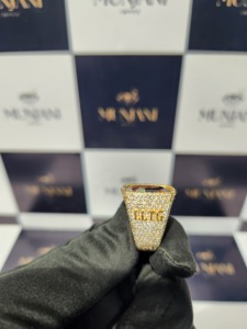 Anillo Conmemorativo Personalizado de Plata de Ley 925 con Moissanita VVS, Anillo con Foto Personalizada, Anillo Hip Hop con Incrustaciones, Pasa la Prueba del Diamante - Product Image 3