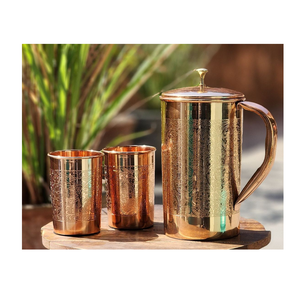 Carafe en cuivre élégante avec finition polie, construction robuste et poignée pratique pour le stockage de l'eau, la salle à manger et l'usage domestique quotidien - Product Image 6