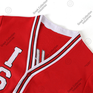 เสื้อคาร์ดิแกนผู้หญิง คอลเลคชั่นกรีก IND Custom Logo ISU University คอวี ผ้าฝ้าย 100% แขนยาว สไตล์ Preppy ติดกระดุมเต็มตัว - Product Image 4