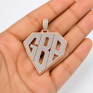 Men's Hip Hop 925 <b>Silver</b> Iced two tone Gold Plated Name Pendant Custom Logo Moissanite Diamond Letter Shape Rapper Fine Jewelry - Product Image 4