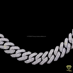 Cadena Cubana de 12mm con Eslabones Personalizables, Collar Cubano de Plata Esterlina 925 con Moissanita Certificada, Estilo Hip Hop Unisex - Product Image 4