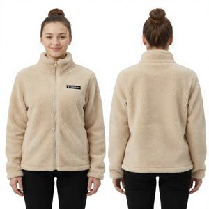 Premium B.B INDUSTRY Women Emerald Green Plush Sherpa Fleece Full Zip Jacket Mock Neck Soft <b>Teddy</b> Coat Winter - Product Image 4