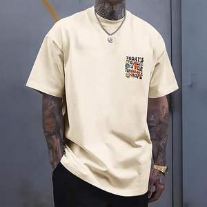 T-shirt graphique pour homme, imprimé lettres, style vintage, décontracté, coupe ample, streetwear rétro - Product Image 2