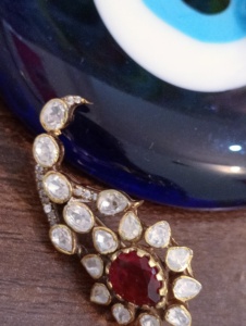 Broche vintage en or et rubis, motif paon, sertie de diamants taille poire, unisexe, luxe, argent 925, mariage, fiançailles, bijoux Amaira - Product Image 5