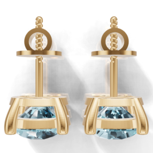 Heerani Jewels Lab Grown Aquamarine Prong <b>Set</b> <b>Stud</b> <b>Earrings</b> Gold 925 <b>Sterling</b> <b>Silver</b> Classic Women's Jewelry Wedding Party - Product Image 5