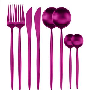 Juego de cubiertos con mango delgado y cabeza redonda, acabado plateado, perfecto para uso en restaurantes y oficinas, juego de cubiertos de la India. - Product Image 2