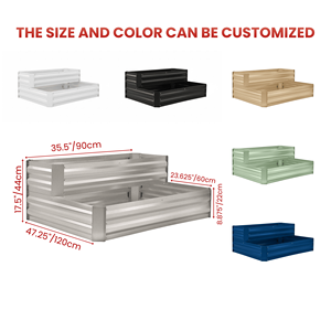 Bac à jardin surélevé minimaliste, lits de jardin en métal pour l'extérieur, pour les légumes, supports de plantes à étages, décoration d'extérieur pour la maison, jardin GB012 - Product Image 2