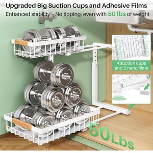 Organizzatore Sottolavello a 2 Livelli con Cassetti Scorrevoli in Metallo, Ripiano Estraibile per Armadio da Cucina - Product Image 4