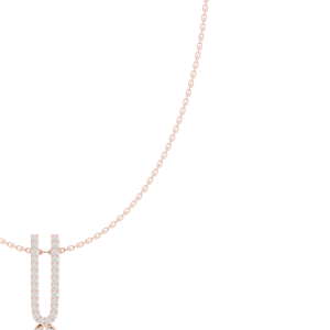 Collier pendentif lettre U en moissanite plaqué or 14 carats avec micro-incrustation pavé et chaîne à maillons, bijoux - Product Image 5