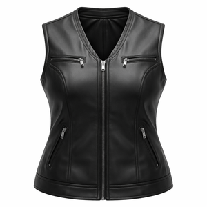 Gilets en cuir sur mesure grande taille pour femmes - Vente en gros - Fabricant et fournisseur OEM direct d'usine - Product Image 1