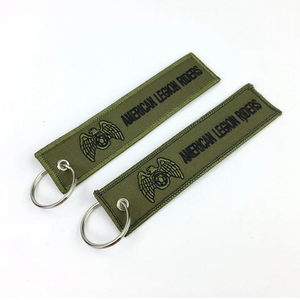 Porte-clés en tissu avec logo drapeau américain en gros / Porte-clés brodés anime / Étiquettes personnalisées brodées pour clés - Product Image 1