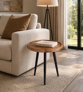 Wood <b>Coffee</b> <b>Table</b> Black Metal <b>Legs</b> Modern Design Living Room Furniture Indoor Use Durable Decorative Accent <b>Table</b> J N Crafts - Product Image 4