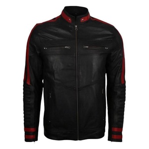 Veste en cuir véritable pour homme de haute qualité, décontractée, à col montant, avec fermeture éclair sur le devant, finition ODM, pour l'automne - Product Image 2