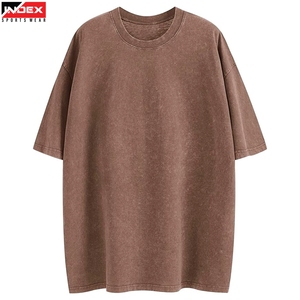 Nouvelle Arrivée T-shirt délavé à l'acide, impression personnalisée, coupe oversize, en coton, style streetwear vintage, pour hommes et femmes, tenue décontractée - Product Image 1