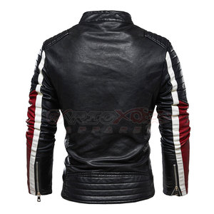 Chaqueta de Motociclista de Cuero PU para Hombre, Corte Ajustado, Resistente al Viento, Puños Acanalados, Cierre Frontal, Estilo Urbano, Uso Diario 2026 - Product Image 2