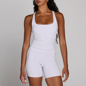 Ropa Deportiva para Mujer, Nueva Colección, Cuello en U, Diseño Cruzado en la Espalda, Tejido de Punto, Ropa de Gimnasio, Ropa de Verano, Transpirable, Alta Elasticidad - Product Image 3