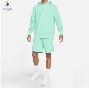 Conjunto de Sudadera con Capucha Color Verde Menta para Hombre, Marca Index Apparel, Estilo Casual, Tejido de Felpa Francesa, Deportivo, para Otoño - Product Image 1
