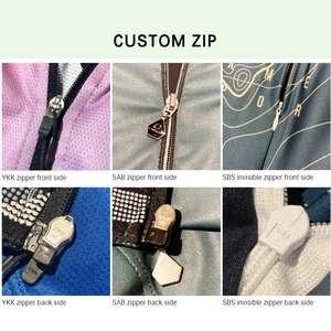 Maillots de cyclisme professionnels sublimés sur mesure, séchage rapide, manches courtes, isolés, zippés, en polyester, vêtements de sport pour le cyclisme - Product Image 5
