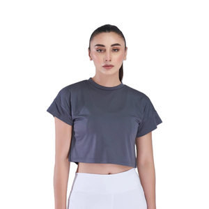 Camiseta Corta de Algodón 100% para Mujer, Personalizable OEM, Básica, Lisa, Cuello Redondo, Transpirable, para Verano - Product Image 5