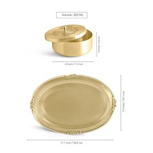 Élégant plateau en fer forgé Pichwai pour servir, offrir en cadeau, décorer, pour les festivals et les paniers-cadeaux - Product Image 3