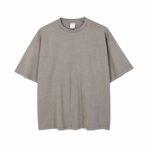 T-shirt Homme 100% Coton de Haute Qualité, Grammage Lourd, Effet Délavé à l'Acide et au Délavage à la Pierre, Vintage, Vierge Personnalisable - Product Image 3