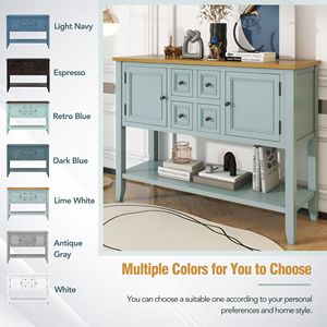 Cambridge Series Vintage Console <b>Table</b> with Ample Storage Four <b>Small</b> Drawers and Bottom Shelf for Living Rooms and Entrances - Product Image 6
