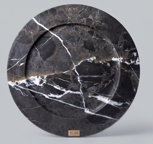 Elegant Round <b>Black</b> Marble Charger <b>Plate</b> Modern Luxury Design for Dining Tabletop Wedding Events Restaurant And Gifts - Product Image 5