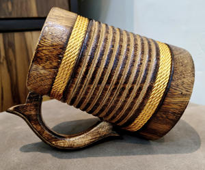 Tasse à bière en bois d'acacia brun clair tasse à café en bois personnalisée verres à boire tasse à café ménage bureau tasse à eau tasses à café - Product Image 5