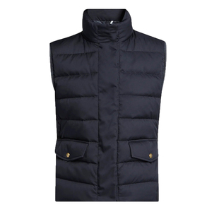 Chaleco Acolchado Negro para Hombre con Cuello Alto, Cortavientos, Ropa de Invierno, Cierre de Cremallera, Color Sólido, Exterior de Poliéster, Formal, Transpirable - Product Image 5