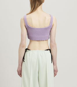 Wholesale Custom Embroidery logo Women Knitted Ribbed Crop tank <b>Top</b> - Product Image 3