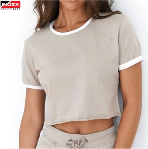 Camiseta Corta de Moda Urbana para Mujer, Estilo Americano, Algodón, Proveedor Mayorista de Ropa - Product Image 1