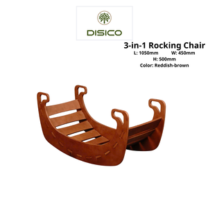 Chaise à bascule 3-en-1 en contreplaqué de pin américain, design durable et sûr, bords lisses pour les chambres d'enfants - Product Image 6