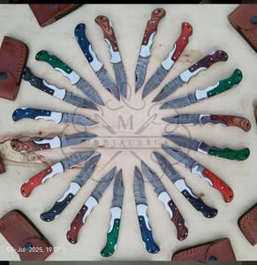 Cuchillos de Caza de Hoja Fija de Acero de Damasco de Alta Calidad al por Mayor, Cuchillos de Camping con Mangos Personalizados para Minoristas - Product Image 3