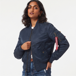 Chaqueta Bomber Personalizada al por Mayor para Mujer, Chaqueta Bomber Ligera de Moda MA1, Chaqueta Bomber con Bolsillos en las Mangas - Product Image 3