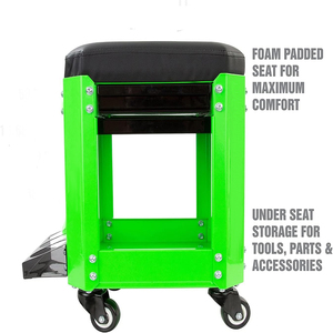 Asiento rodante de taller de alta resistencia de 280 lb con cajón de almacenamiento y ruedas para mecánicos GAPGAR027 - Product Image 3